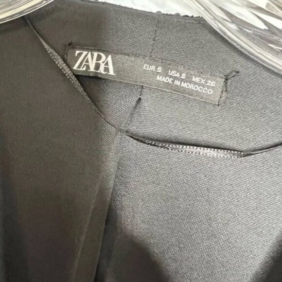 Zara - Small, Black Sequin/sparkly Blazer Wrap mini dress - Picture 6 of 8